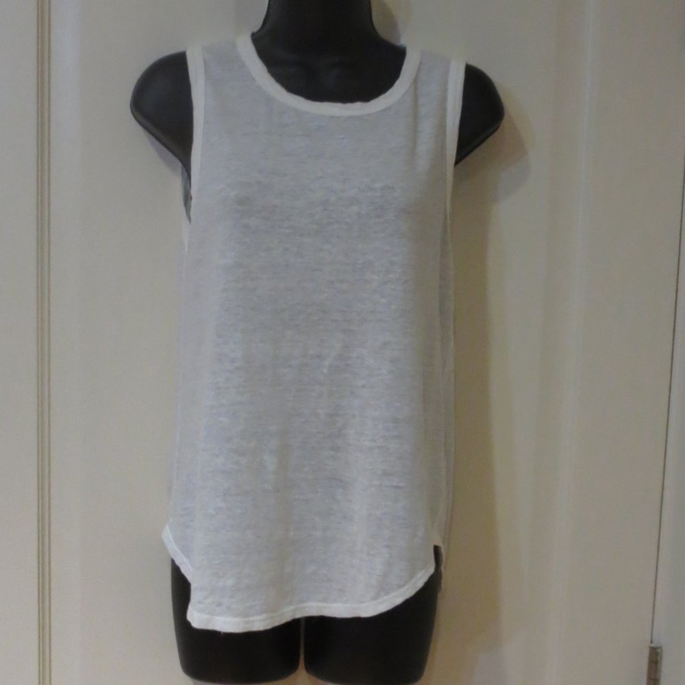 NWT Velvet Graham & Spencer Linen Elastane Blend White Top XS